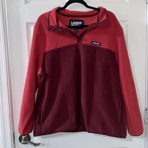 Lands End fleece snap neck pullover